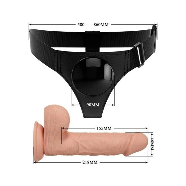 Pretty Love Universeel Harness-Broek met Dildo Jerry Naturel Pretty Love Universeel Harness-Broek met Dildo Jerry Naturel