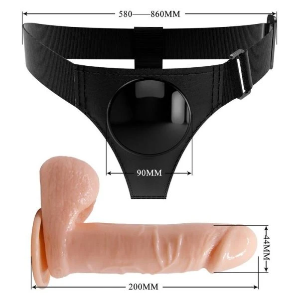 Harness Collection Pretty Love Universele Harness met Dildo Tom Naturel