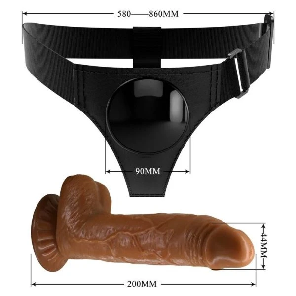 Harness Collection Strap-On-Hose met Dildo Michael, lichtbruin