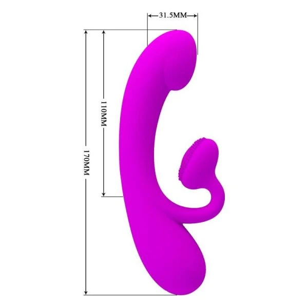 High Tech Pretty Love Sincere siliconen clitorisvibrator met zuignap paars