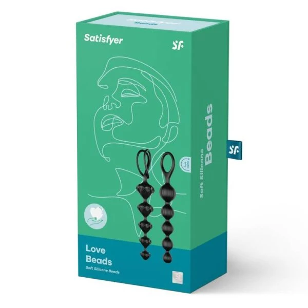 Satisfyer Love Beads Analplug-Set für Anfänger, schwarz