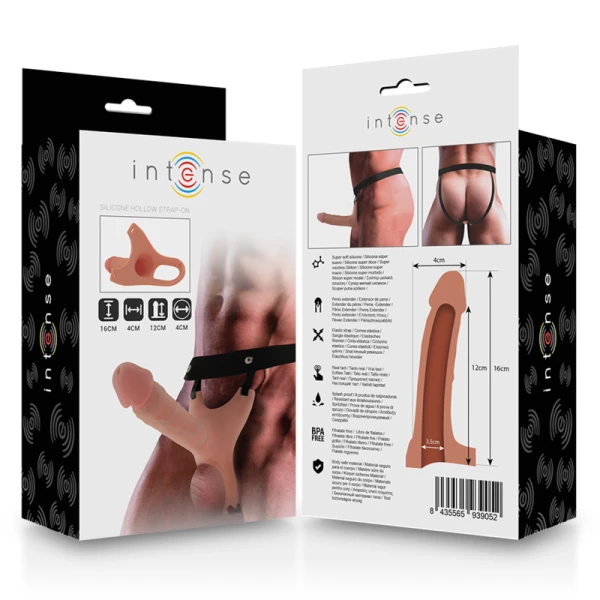 Intense FOR HIM Hollow Strap-On with Silicone Dildo 16 x 3,5 cm