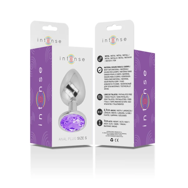 Intense Anal Toys Analplug mit violettem Kristall, Größe S
