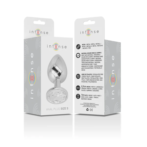 Intense Anal Toys Analplug mit silbernem Kristall, Größe S
