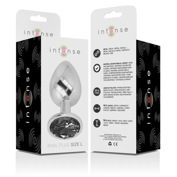 Intense Analplug mit Diamant-Juwel aus Metall, Größe L
