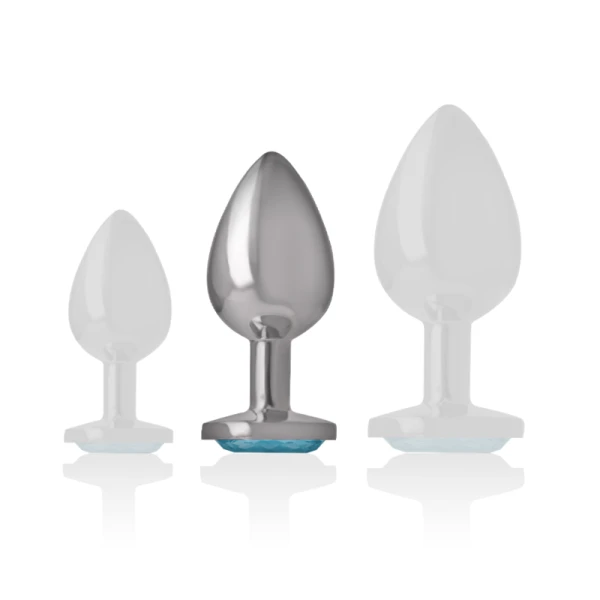 Intense Anal Toys Anaalplug met blauw glazen juweel, maat M