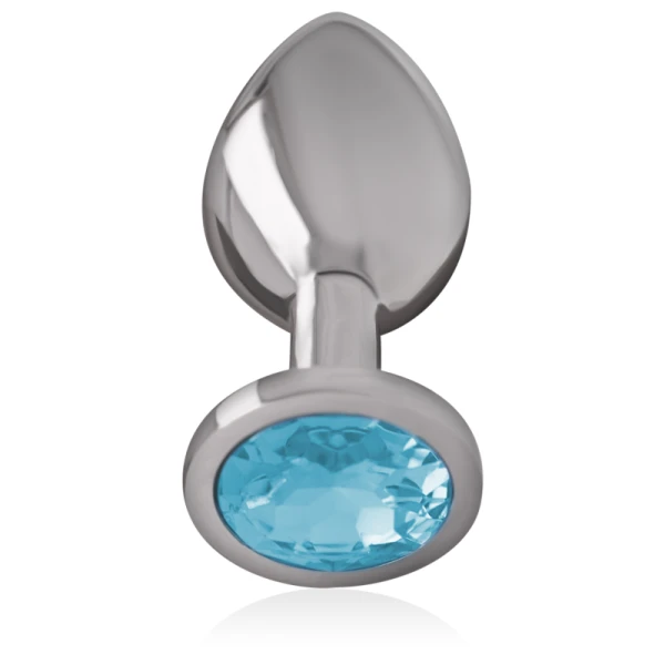 Intense Anal Toys Anaalplug met blauw glazen juweel, maat M