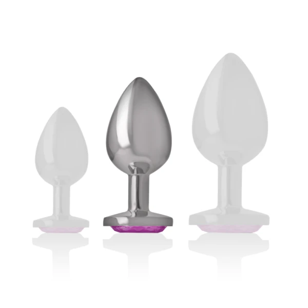 Intense Analplug aus Aluminium mit rosa Kristall Grösse M Intense Analplug aus Aluminium mit rosa Kristall Grösse M