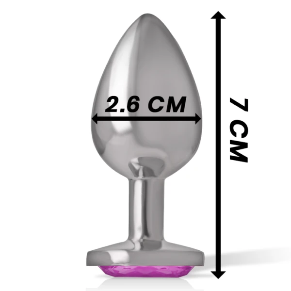 Intense anaalplug met roze kristal, maat S