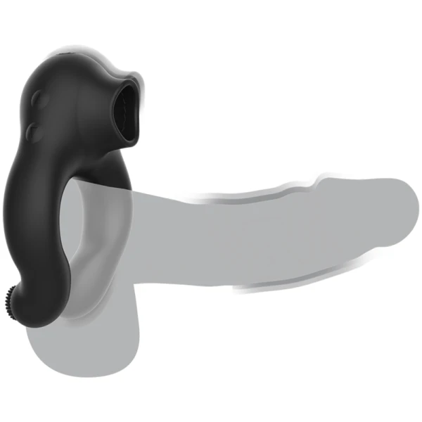 Black&silver Vibratorring mit 3 Motoren, wiederaufladbar, schwarz Black&silver Vibratorring mit 3 Motoren, wiederaufladbar, schwarz