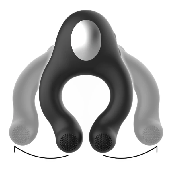 Black&silver Vibratorring mit 3 Motoren, wiederaufladbar, schwarz Black&silver Vibratorring mit 3 Motoren, wiederaufladbar, schwarz