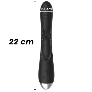 Black&silver Adam Vibrator met clitorisstimulator, siliconen, zwart Black&silver Adam Vibrator met clitorisstimulator, siliconen, zwart - Afbeelding 8