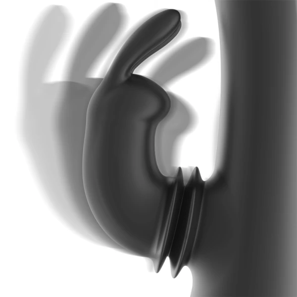 Black&silver Adam Vibrator met clitorisstimulator, siliconen, zwart