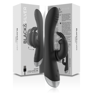 Black&silver Adam Vibrator met clitorisstimulator, siliconen, zwart Black&silver Adam Vibrator met clitorisstimulator, siliconen, zwart - Afbeelding 9
