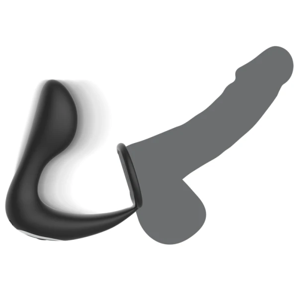 Black&silver Anale massager met afstandsbediening, oplaadbaar, siliconen zwart