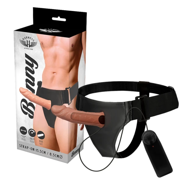 Harness Attraction Hohlgeschirr Benny mit Vibrator, 15 x 4,5 cm