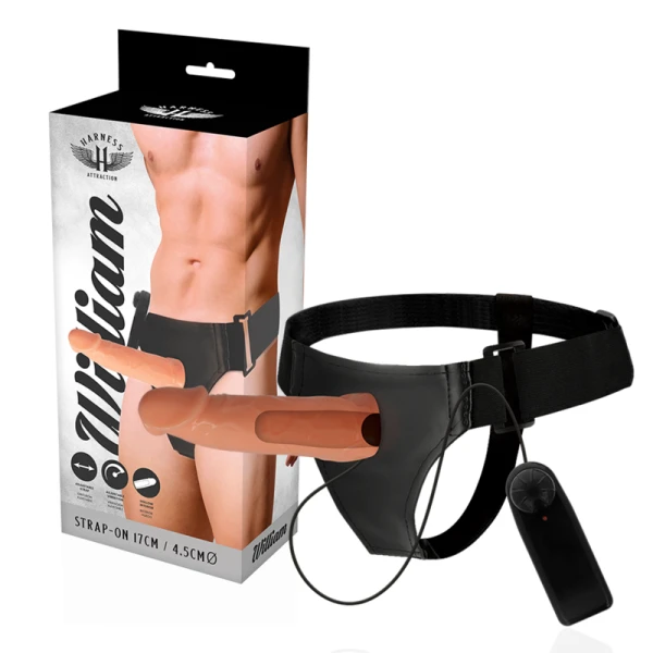 Harness Attraction Hohlgurt Willian met Vibrator, 17 x 4,5 cm