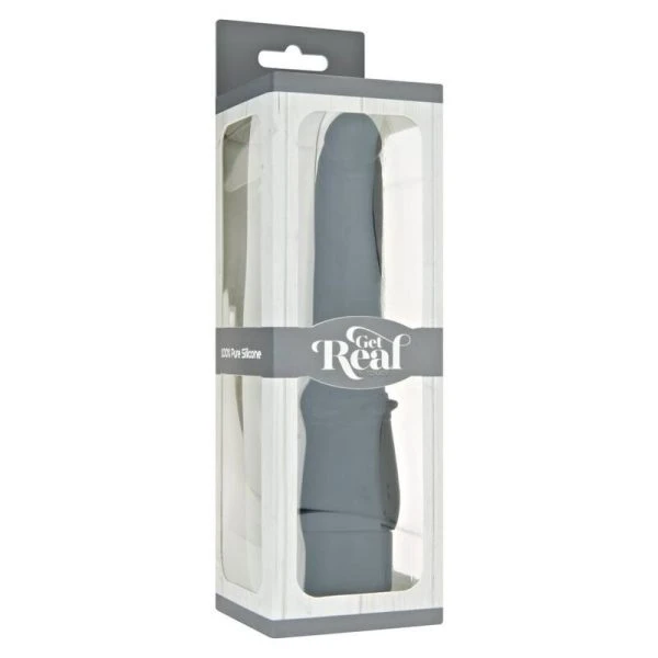GET Real Silikon-Vibrator klassiek glad 17,5 cm zwart