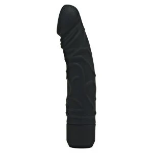 GET Real Klassischer Original Vibrator mit gebogenem Schaft, Silikon, 20,1 cm, schwarz