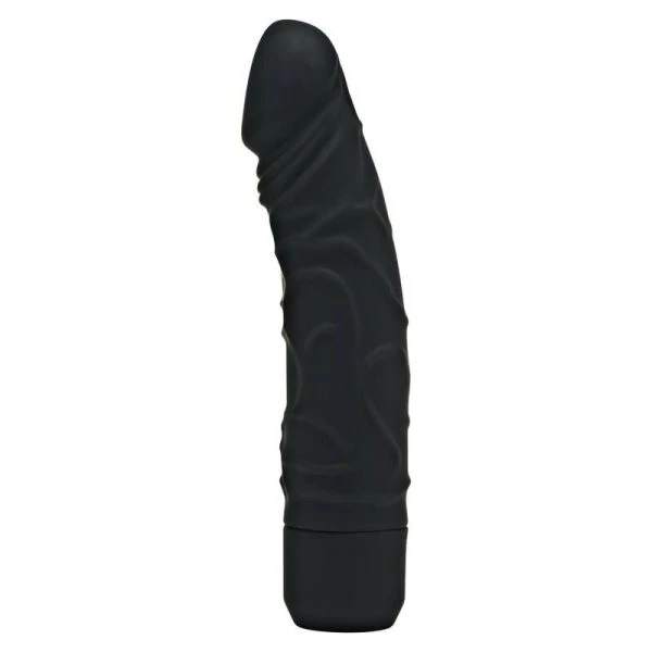 GET Real Klassieke Originele Vibrator met gebogen schacht, siliconen, 20,1 cm, zwart