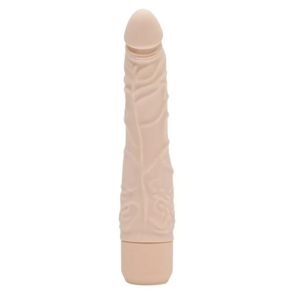 GET Real Classic Slim Vibrator Naturvibrator met aderen en gebogen punt
