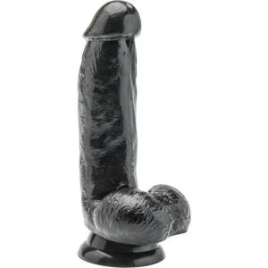 GET Real Dildo mit Kugeln und Adern, schwarz