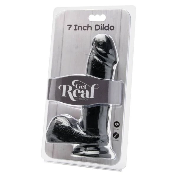 GET Real Dildo with black balls, natural shape GET Real Dildo with black balls, natural shape