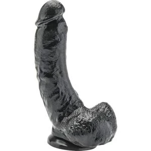 GET Real Dildo mit Kugeln und Adern, Schwarz