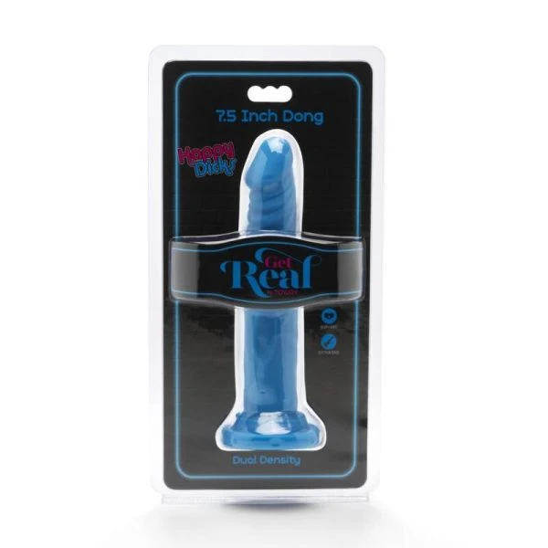 GET Real Happy Dicks Dong 19 cm in Blauw – levensechte dildo met zuignap