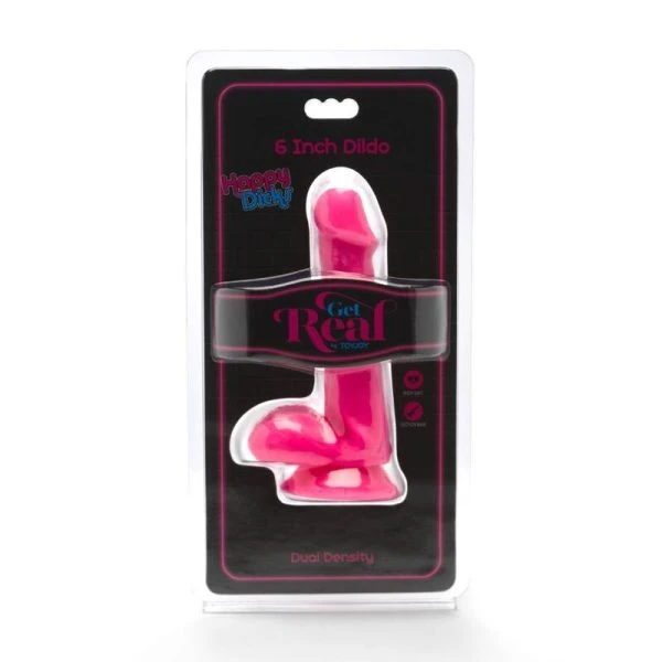 GET Real Happy Dicks Dildo mit Hoden 12 cm rosa