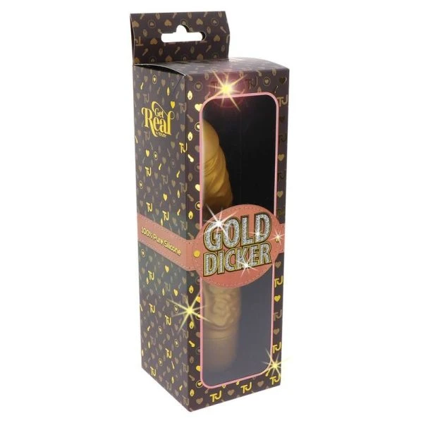 GET Real Gold Dicker Original Vibrator Gold – Natuurvibrator met realistische details