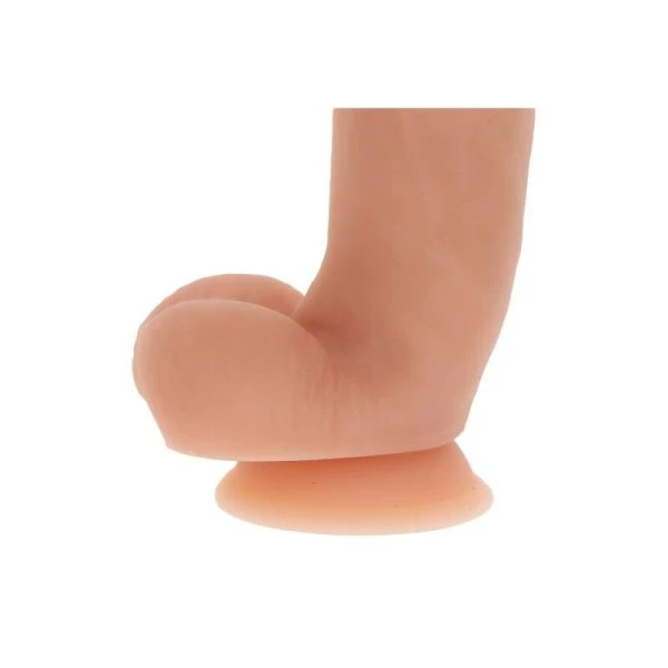 GET Real Siliconen Dildo 18 cm met Ballen, huidskleur