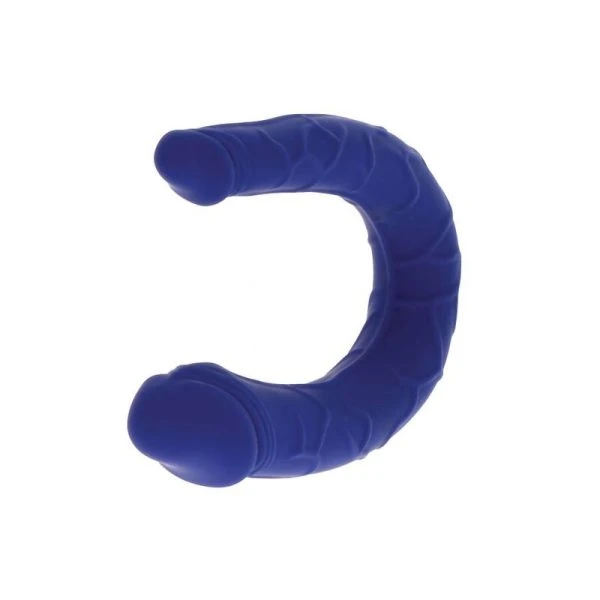 GET Real Silikon-Doppeldildo Mini Double Dong blau