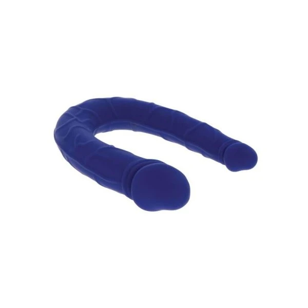 GET Real Silikon-Doppeldildo Mini Double Dong blau