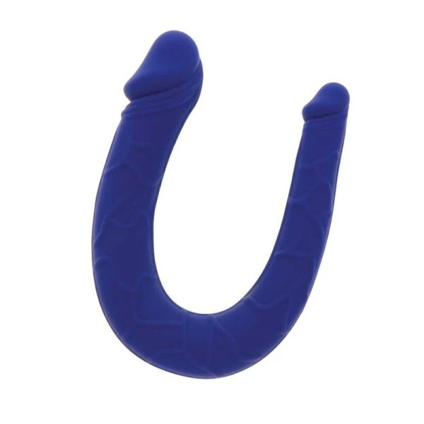 GET Real Silikon-Doppeldildo Mini Double Dong blau