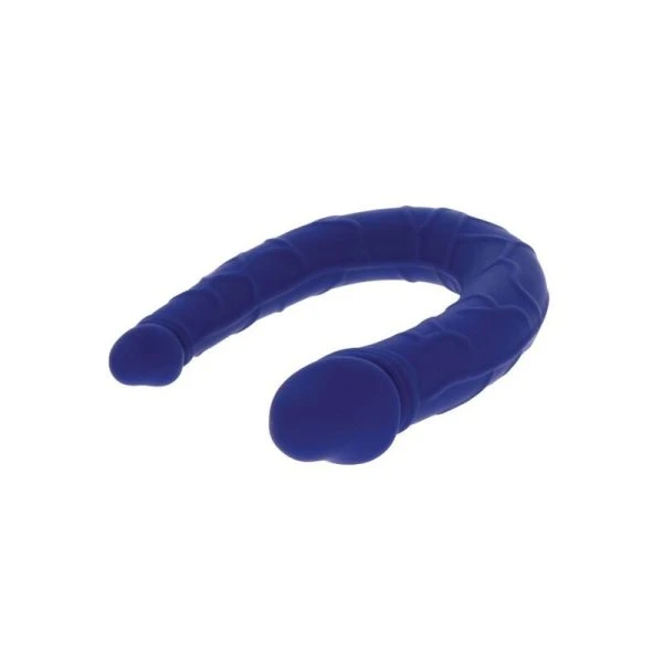 GET Real Silikon-Doppeldildo Mini Double Dong blau