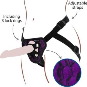 GET Real Strap-on-Spitzengeschirr Lila met siliconen ringen GET Real Strap-on-Spitzengeschirr Lila met siliconen ringen - Afbeelding 1