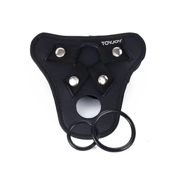 GET Real Strap-on-Geschirr mit 3 Silikonringen schwarz