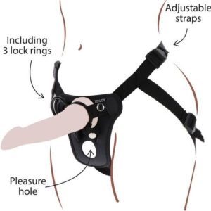 GET Real Strap-on-Geschirr mit 3 Silikonringen schwarz GET Real Strap-on-Geschirr mit 3 Silikonringen schwarz – Bild 1