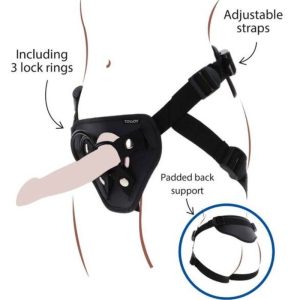 GET Real Strap-on-Gurt Deluxe zwart met 3 siliconenringen GET Real Strap-on-Gurt Deluxe zwart met 3 siliconenringen - Afbeelding 1