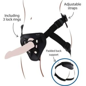 GET Real Strap-on-Gurt Deluxe schwarz mit 3 Silikonringen