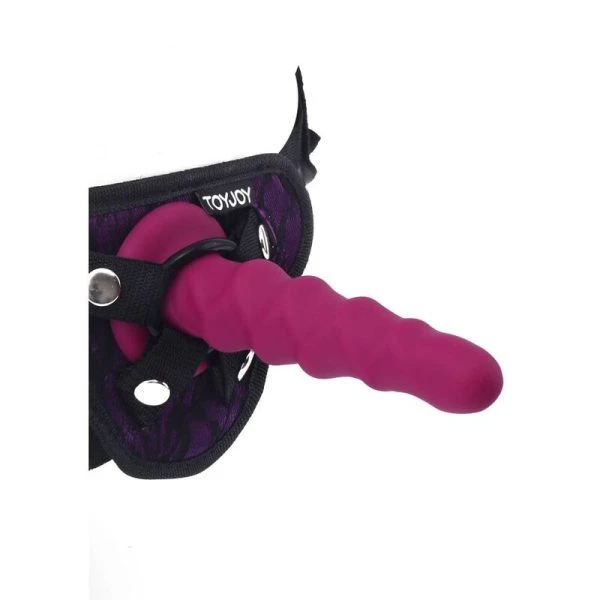 GET Real Silikon-Dildo Ribbed Dong 12 cm rood met zuignap