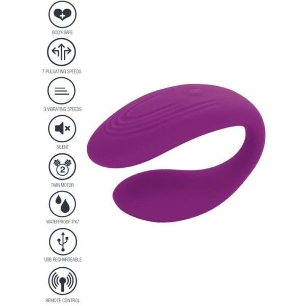 Xocoon Bound Love Couples Vibrator voor paren, paars