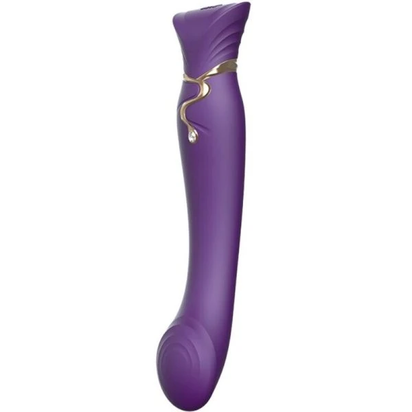 Zalo Queen G-spot Puls Wave Vibrator met Swarovski-detail, paars