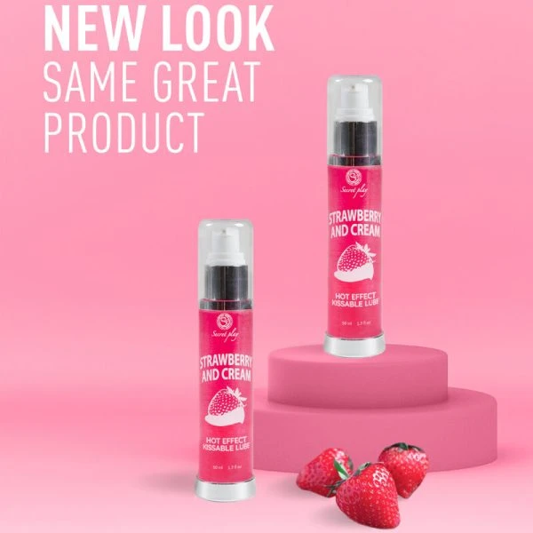 Secretplay Cosmetic 2-in-1 Glijmiddel met Warmte-effect Aardbei & Crème 50 ml