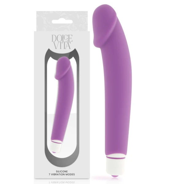 Dolce Vita Naturvibrator Realistic Purple Silicone met afneembare hoes