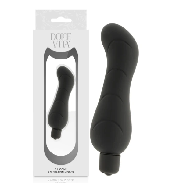 Dolce Vita G-Punkt Vibrator Black Silicone mit abnehmbarer Hülle