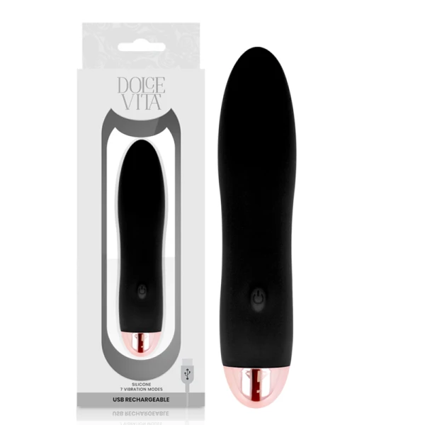 Dolce Vita oplaadbare minivibrator Vier zwart 7 standen