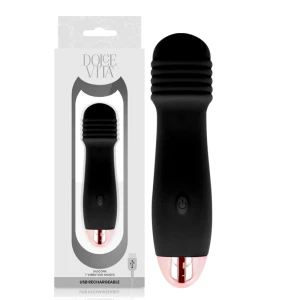 Dolce Vita Opvangvibrator Drie Zwart, oplaadbaar met 7 standen