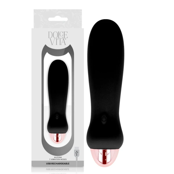 img_141853_54f2e189823795f166e4a24cdf8da547_1.png Dolce Vita oplaadbare minivibrator Vijf zwart, 7 standen
